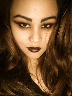 Black Cream Eyeliner + Dark red Lipstick= DIY Black Lipstick