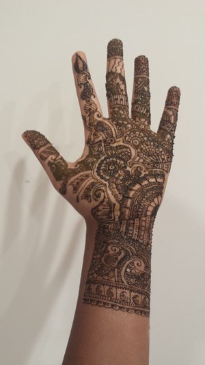 Free-handed, done to myself for a friend's wedding