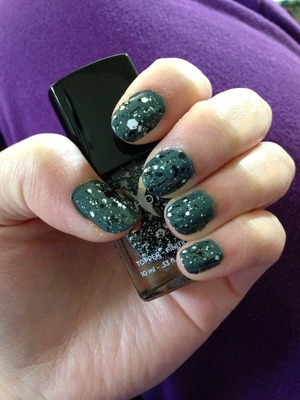 Ciate's vintage polish with Sephora X chaotic splatter effect top coat