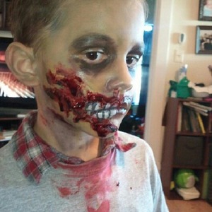 my's son's zombie look for Halloween 2012