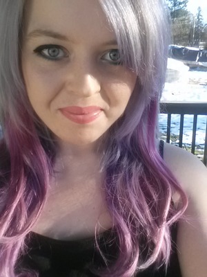 lavender purple hair with fuchsia extensions