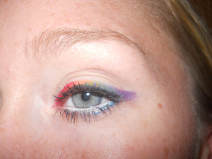 Copied look...Rainbow eyeliner 