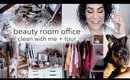 BEAUTY ROOM OFFICE TOUR + CLEAN WITH ME | queencarlene vlogs
