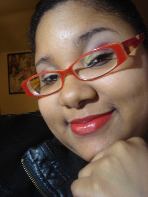 This look was done my me. It was inspired by the glasses I am wearing. 