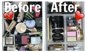 Decluttering & Organizing My Makeup Collection 👽 Part 2: Face