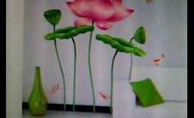 Magic Decals DIY Vinyl Lotus Wall Sticker Art Flower Removable Wall Decals Campaign