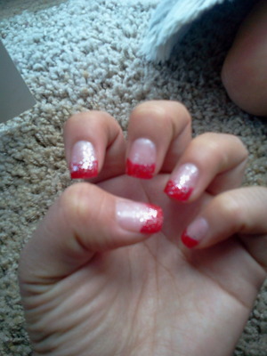 Red sparkly nails
