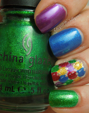 Ornament themed mani for my entry to NailPolishCanada.com's Holiday Nail Art Contest. For more details you can view my blog post here: http://www.lacquermesilly.com/2012/12/04/ornament-nails/
