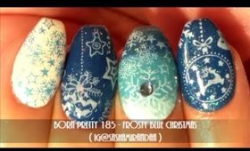 Born Pretty 185 - Frosty Blue Christmas Nail Art