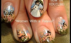 lady with a parasol french impressionism monet design: robin moses nail art tutorial