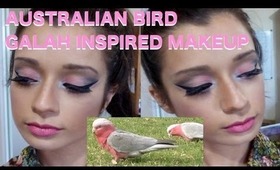 AUSTRALIAN BIRD GALAH INSPIRED MAKEUP (pink grey dramatic look)