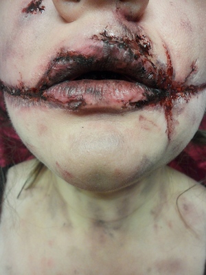 Watch my tutorial here: http://youtu.be/cYeA0eO_zhA - the Black Dahlia is the 6th makeup tutorial for my 2012 Halloween series.

NOTE: This special effects recreation makeup is in no way intended to offend or disrespect the memory of Elizabeth Short. Special Effects Makeup Artists recreate a lot of traumatic and disturbing looks, how is this any different then the effects that are simulated in film.