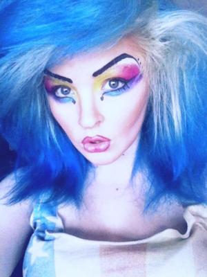 I had a go at doing some rainbow drag queen makeup!