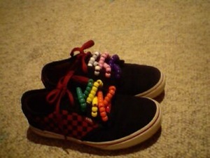 i used pony beads and transformed my vans into KANDI VANS 