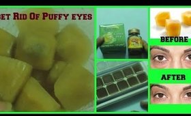 Get rid of puffy eyes & dark circles  instantly with Green tea ice cube.