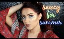 Saucy Summer Full Face Makeup Tutorial | Orange & Blue Eye Makeup 💙🌞