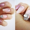 Pink bling nails