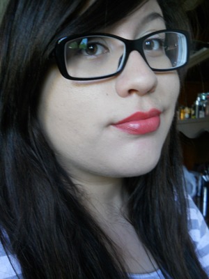 Quick look with a bright lipstick :)