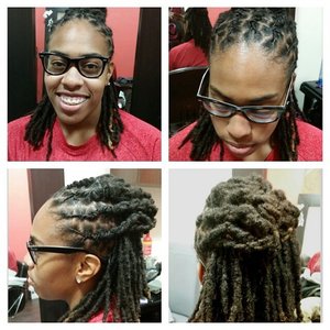 Loc retwist and style... for booking visit www.styleseat.com/tatianawilson