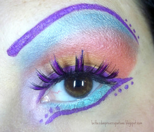 Bright and colorful cyber goth eyes done with Black Rose Minerals loose eyeshadow. 
