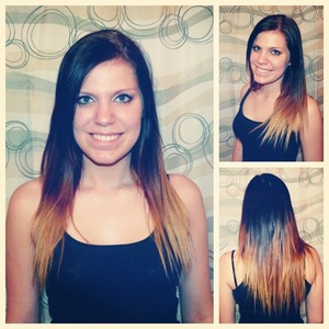 The ombre look I did on myself when my hair was long