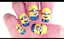Glittery 3D "Despicable Me 2" inspired nail tutorial