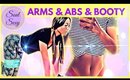 Abs Workout Routine At Home 2018  (ARMS & BOOTY - Simple Vegan Gain)