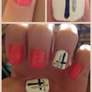 Pink cross nails