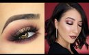 Cranberry & Gold Halo Smokey Eye & Vampy Lips Makeup Tutorial