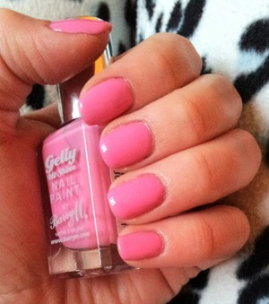 Dragon Fruit from the Gelly collection by Barry M with Good To Go! topcoat by Essie