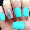matte Tiffany blue nails 
