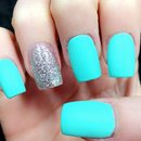 matte Tiffany blue nails 
