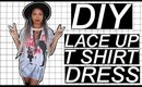 DIY Lace up T-Shirt Dress