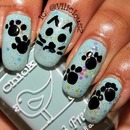 Simple Cartoon Kitty Face & Paws Inspired by Nailed Obsession.