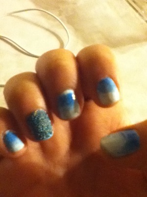 Blue gradient with blue caviar beads (: