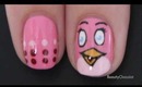 Pink Bird Nails - Meet the new member of the Angry Birds Nail Art Design