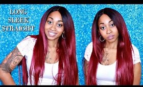 Watch Me Slay This Wig From Start To Finish | Sleek Straight Long Red Hair - Sensationnel Yaki 30