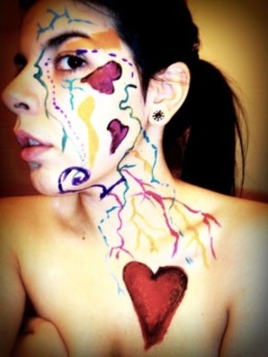 This was used for an art project I decided to use myself as a canvas for an abstract painting.