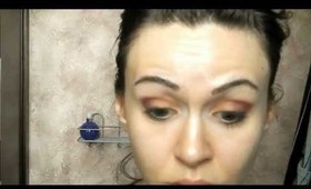 Burgundy and orange make-up