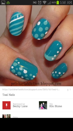 Polkadot nail art from Pinterest