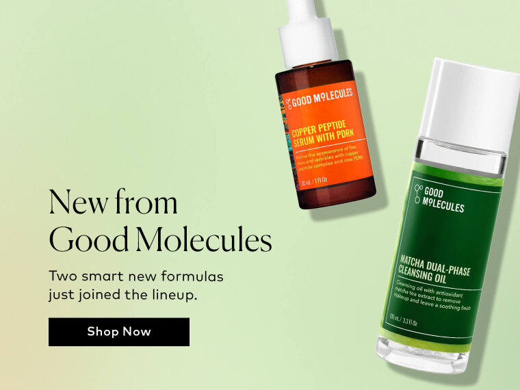 There are two new Good Molecules products on the scene, and they’re here to earn a spot in your routine. Shop the Matcha Dual-Phase Cleansing Oil and Copper Peptide Serum with PDRN now at Beautylish.com