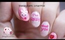 Crazy eyes pig nail art tutorial for Valentine's Day