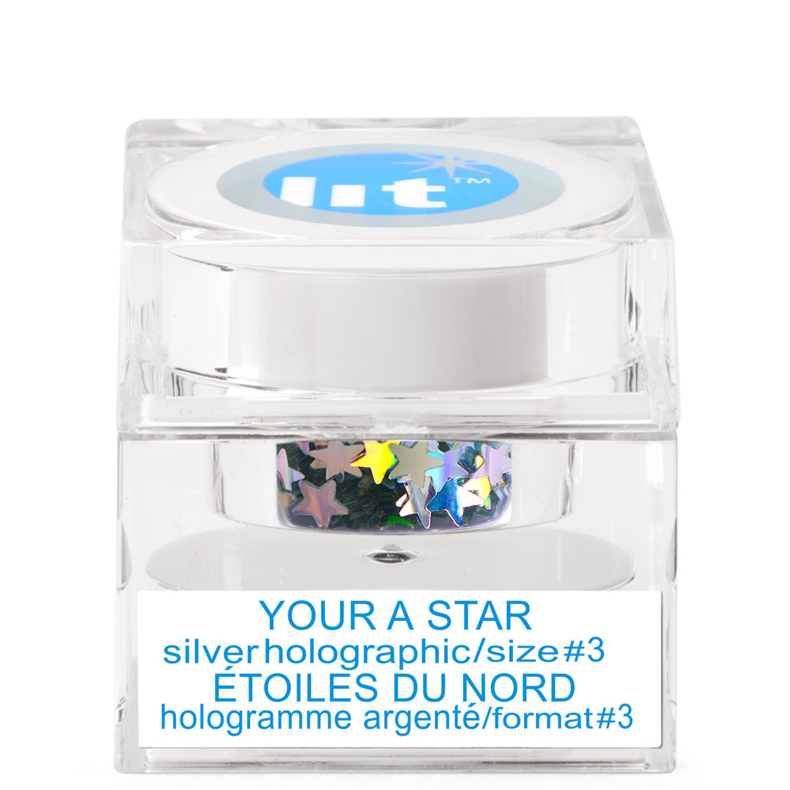 Lit Cosmetics Holographic Glitter Pigment You're A Star S3 alternative view 1 - product swatch.