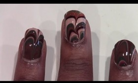 Water Marble Nail Art - Fall Inspired