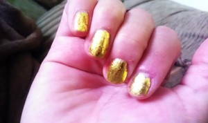 basically gold leafing on nails