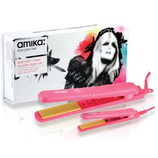 amika™ Dual Mini + Maxi Hot Pink Styler Set
