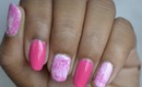 Manicure Monday: Pink and White Marble (no water)