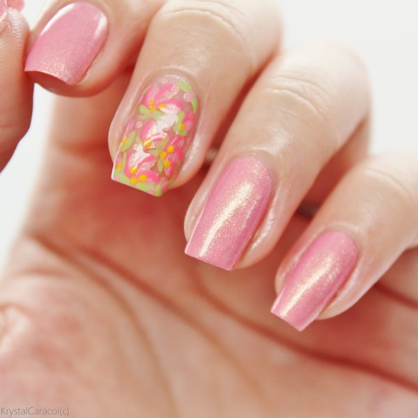 Dainty Floral & Pink Nails | Krystal C.'s (BeautyByKrystal) Photo | Beautylish