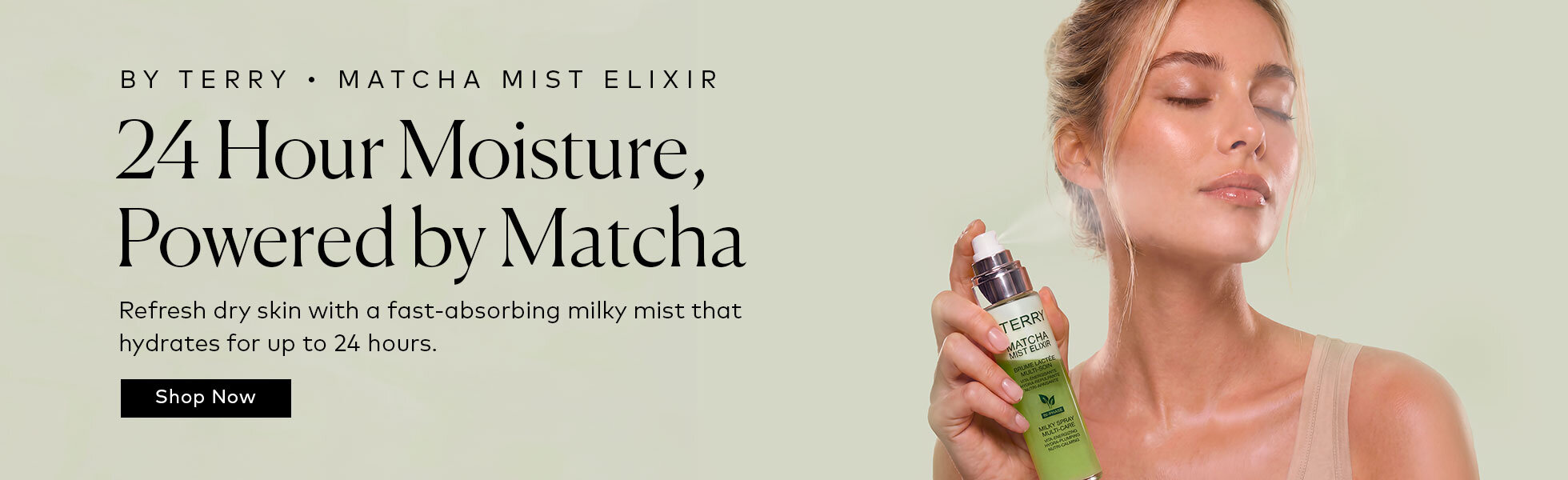 Mist on up to 24 hours of hydration with a soothing blend of matcha, CICA, aloe vera, and hyaluronic acid. Shop the BY TERRY Matcha Mist Elixir on Beautylish.com