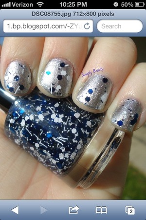 1 coat of Kawaii Nail Lacquer's 'let it snow' over 1 coat of china glaze's 'Icicle'